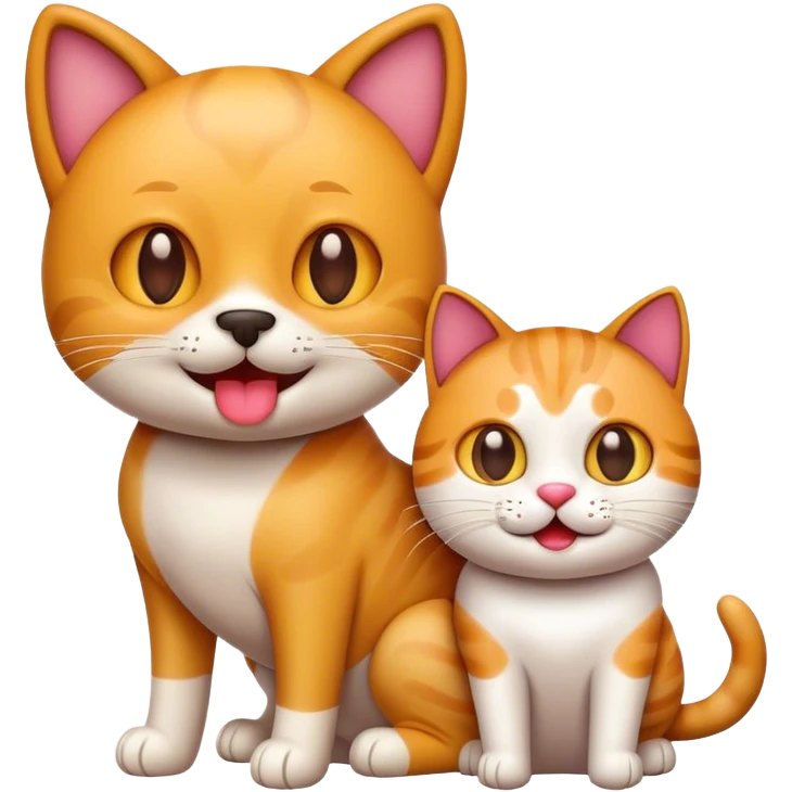 A cool dog emoji + A happy cat emoji emoji