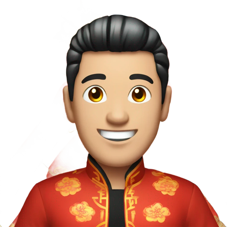 White man with black hair celebrating Chinese new year  emoji