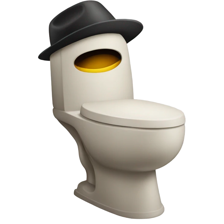 Toilet with hat emoji