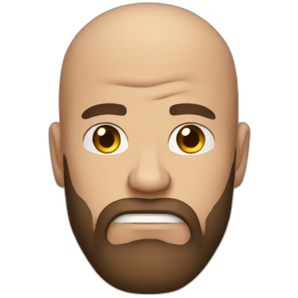 Andrew tate bald muscular angry face brown beard emoji