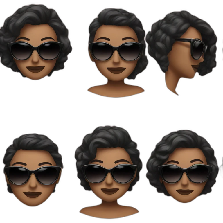 Beautiful woman in black sunglasses having a conversation emoji