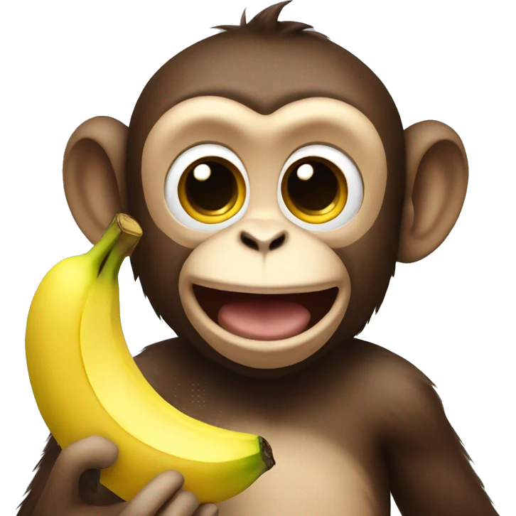 Monkey with banana  emoji