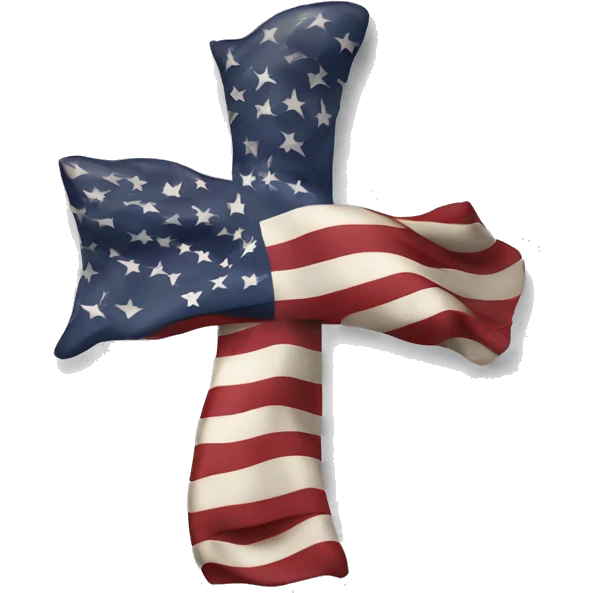 A cross with an American flag and an eagle ￼ emoji