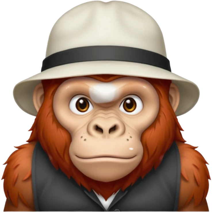 red haired gorilla with white hat emoji