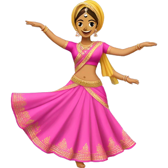 female bhangra dancer in  pink lengha  emoji
