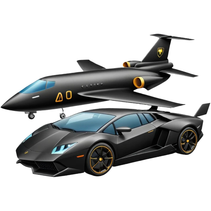 plane and black lamborgini emoji