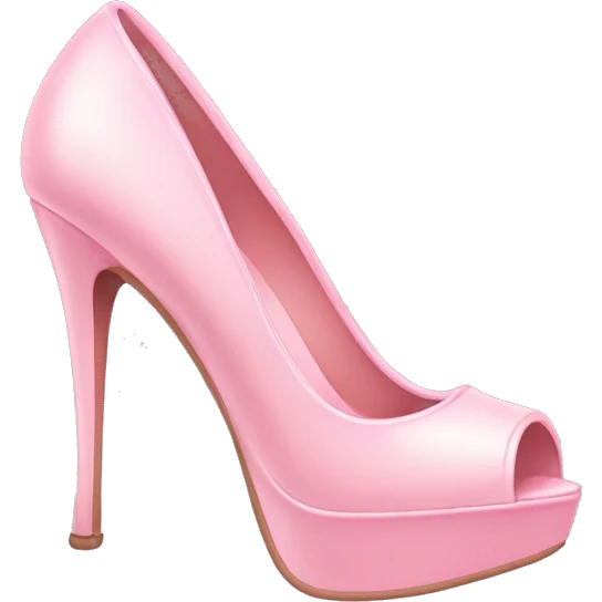 Baby pink heels with a  ྀིྀི  emoji