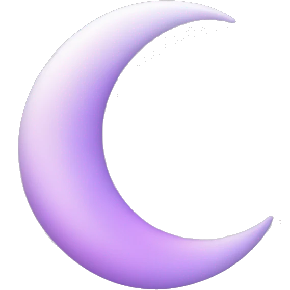 Pastel lilac-gradient crescent emoji