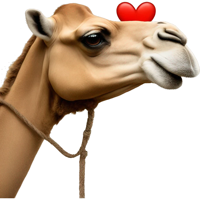 heart on top of camel emoji