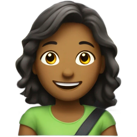 happy girl in car interior emoji