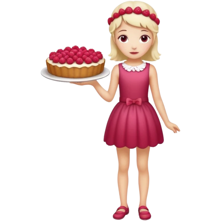 Raspberry torte human full body and legs girl with a raspberry barrette on her head emoji