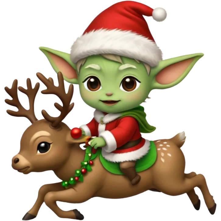 baby yoda riding eindeer christmas emoji