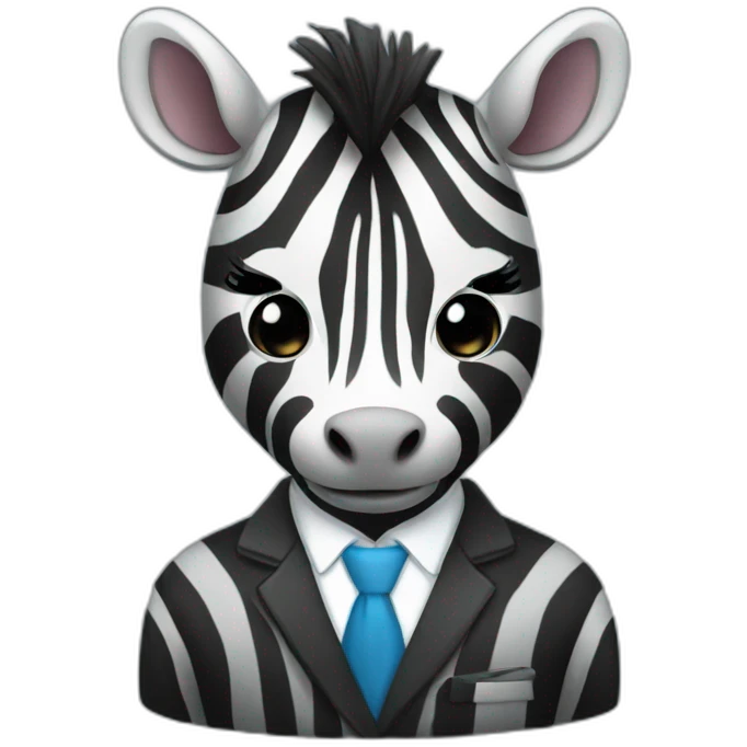 zebra wearing suit emoji