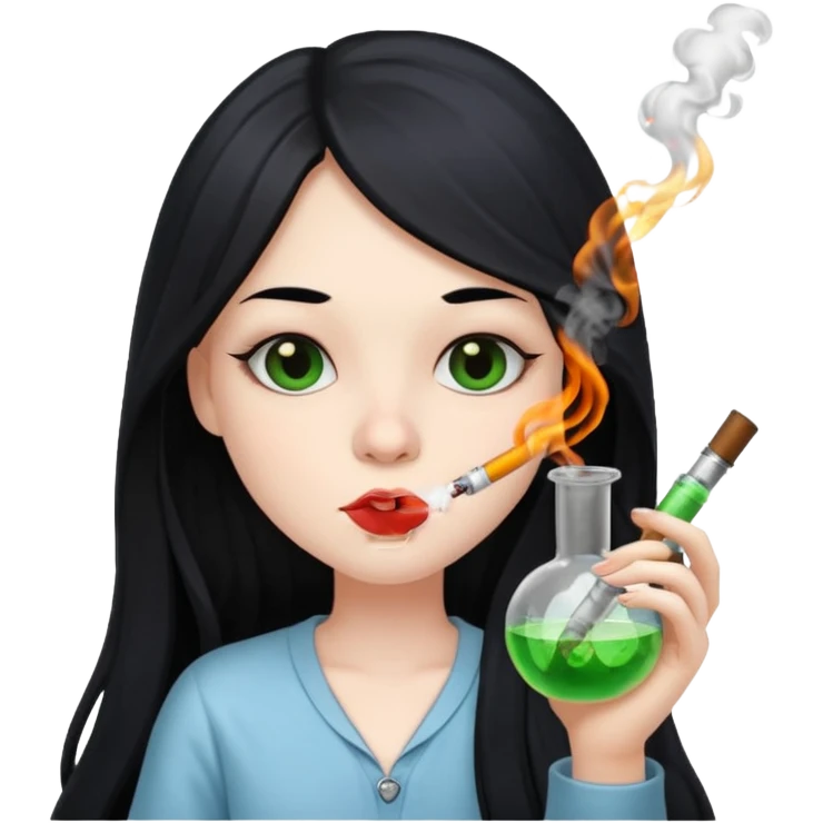 Bedrotting girl smoking out of a bong  emoji