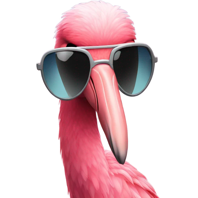 flamingo with a bomber jacket and aviat emoji