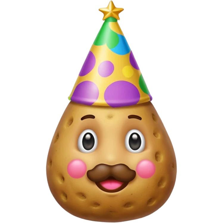 potato wearing party hat emoji