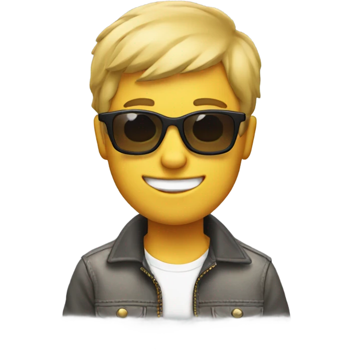 boys with sunglasses smiling emoji