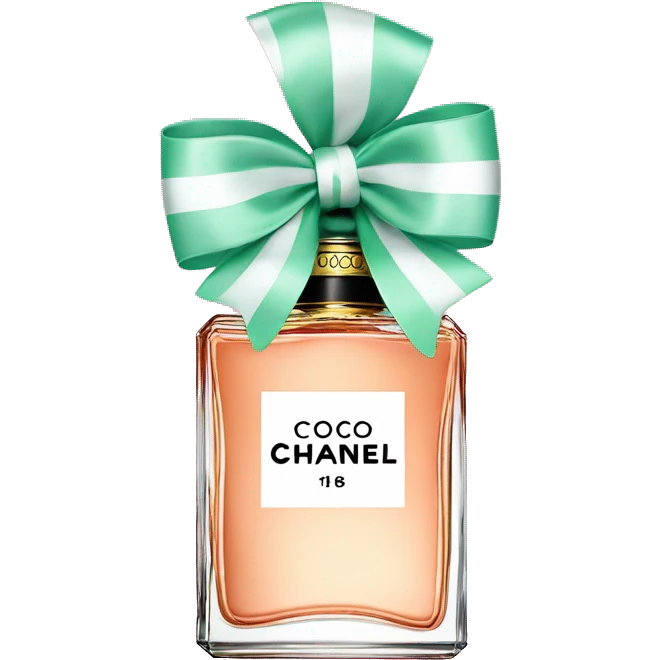 Coco Chanel perfume with peppermint bow emoji