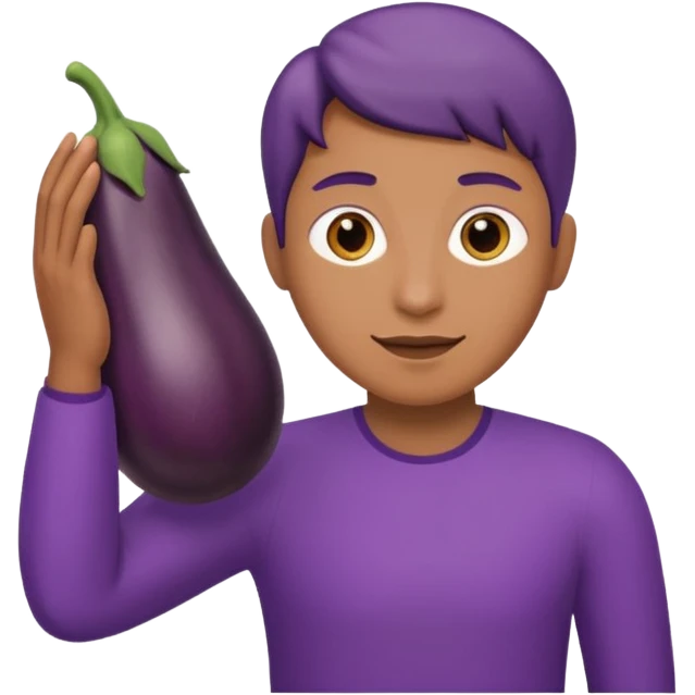 holding brinjal emoji