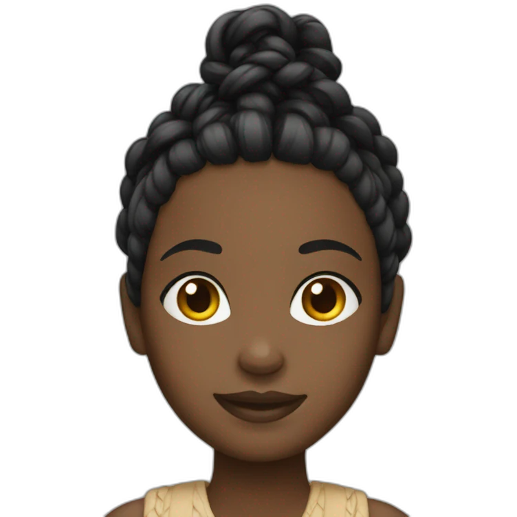 black girl with braids emoji