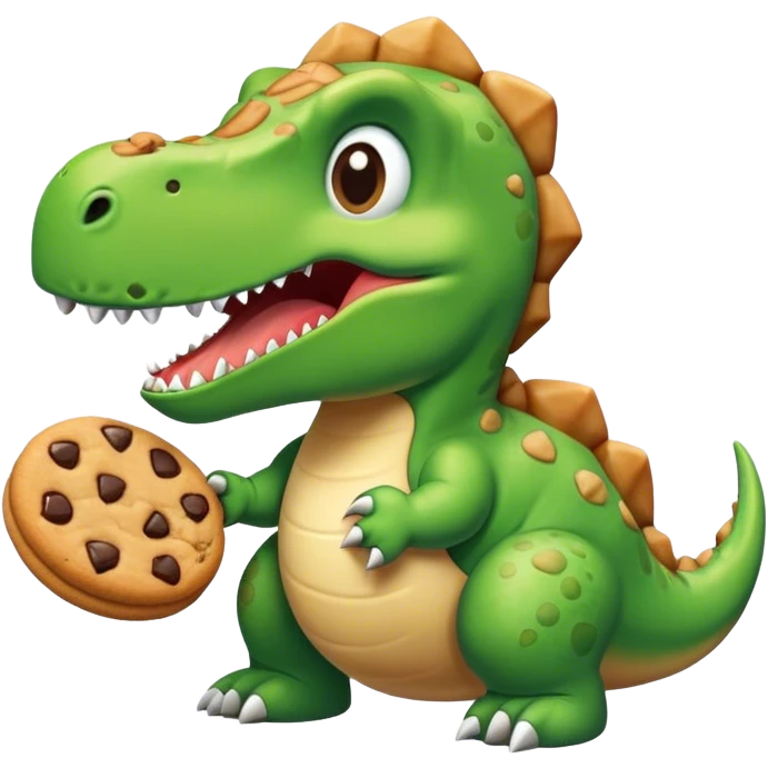 Un dinosaure qui mange un cookie  emoji
