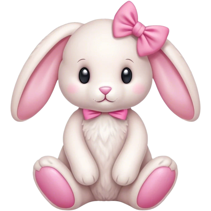 Jellycat bunny with pink bows emoji