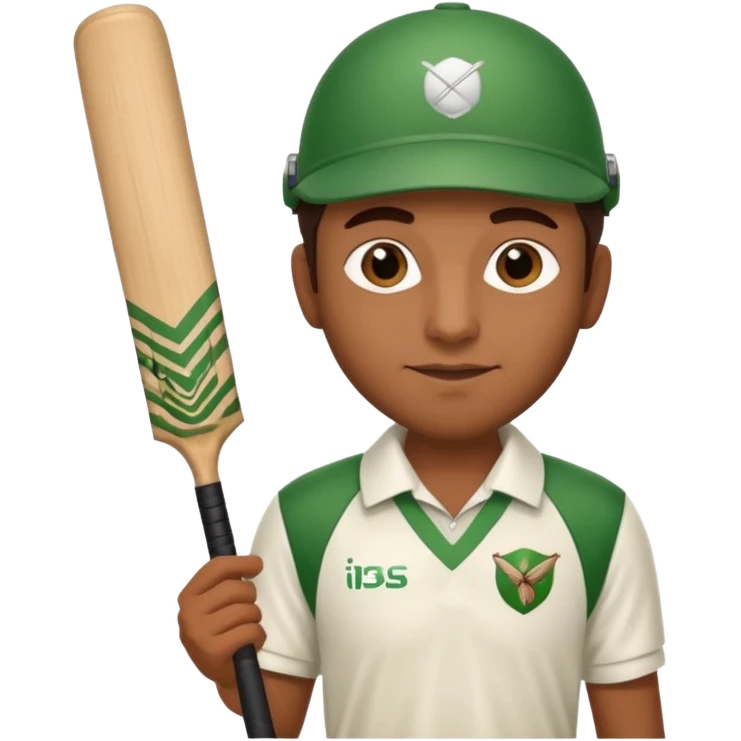 Brown Guy Playing Cricket emoji