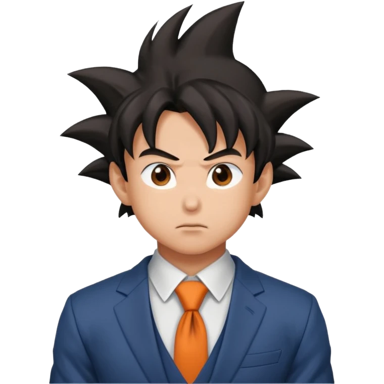Goku serio con un traje elegante emoji