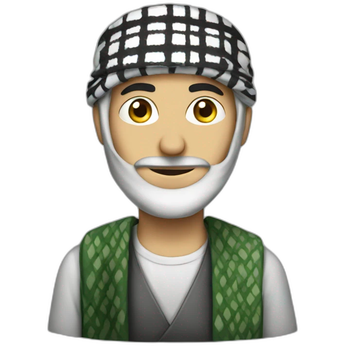 iranian man with Keffiyeh emoji