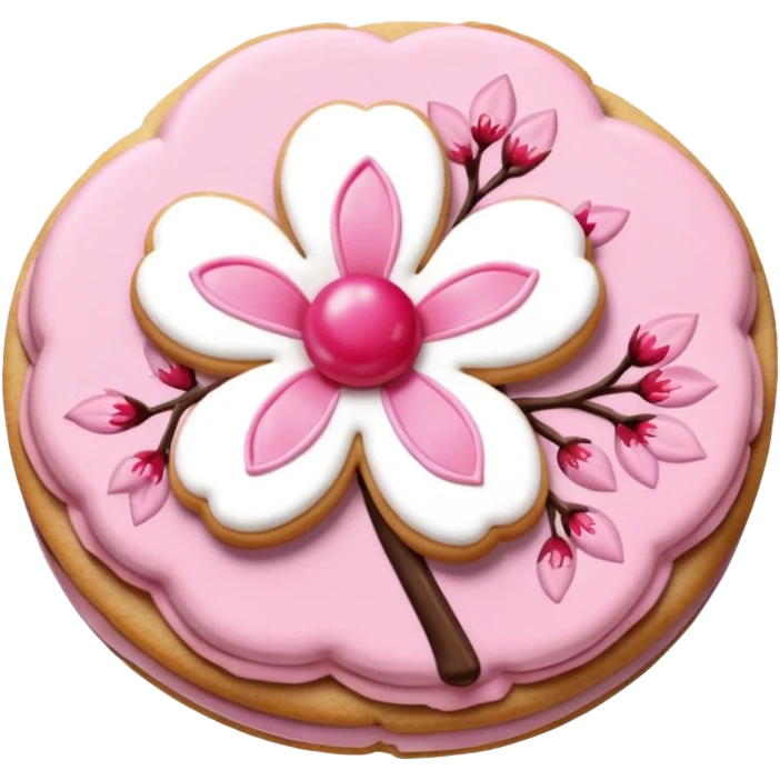 A Cherry blossom shaped cookie emoji