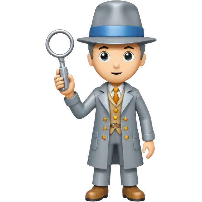 Isolated, detailed illustration of the most incredibly realistic modern day style of cartoon character inspector gadget
figurine imaginable, toy style. emoji