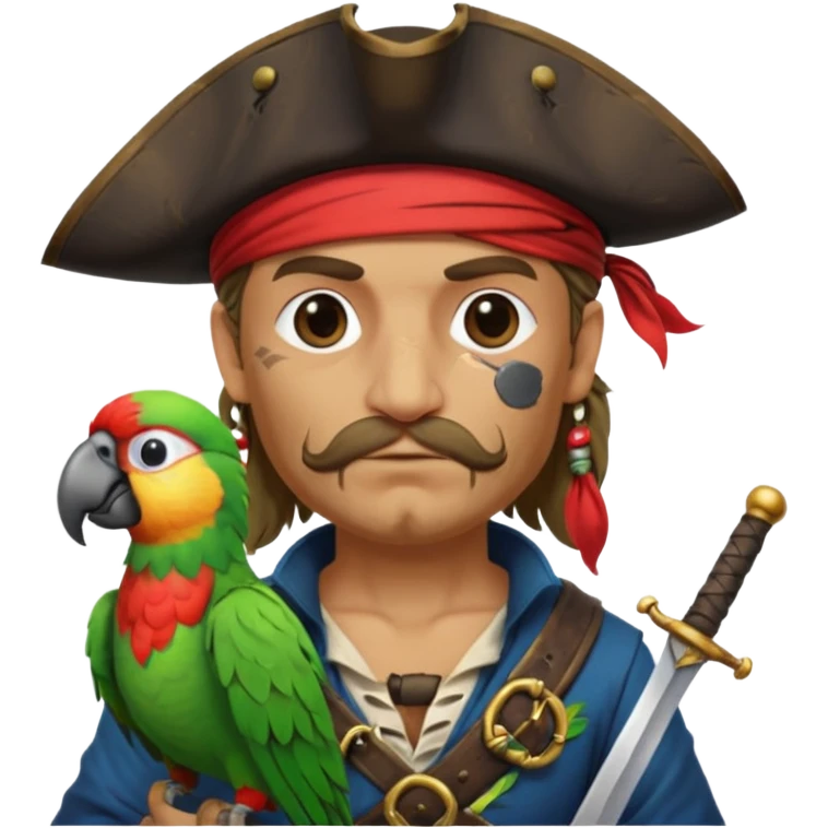 pirate and parrot emoji