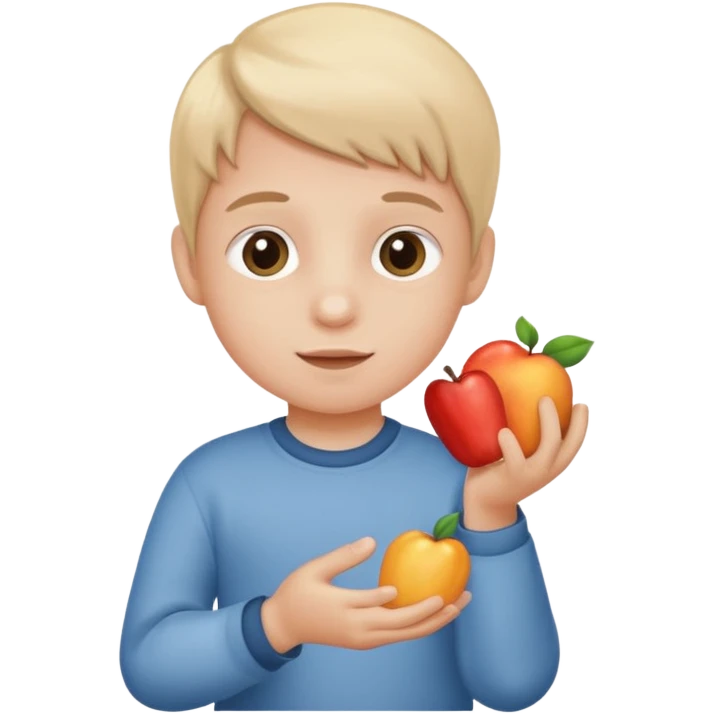 A Lil kid holding 6 7 on emoji