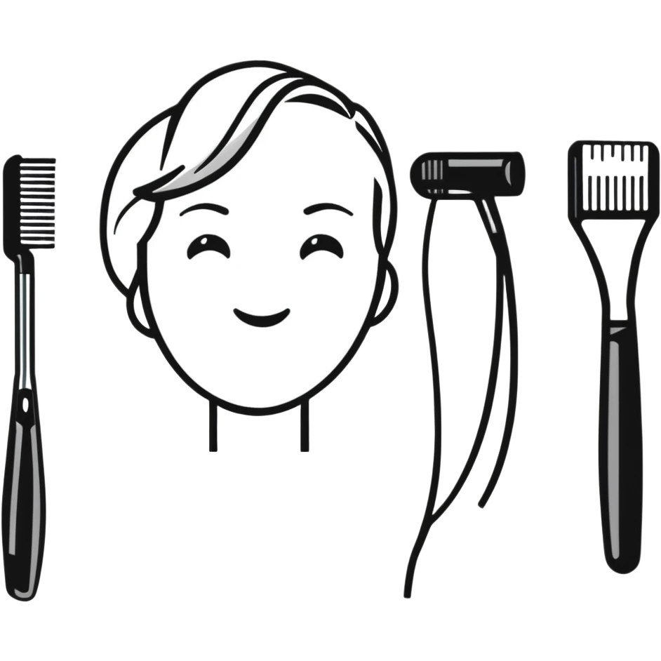 cute hair styling tools with smiling faces emoji