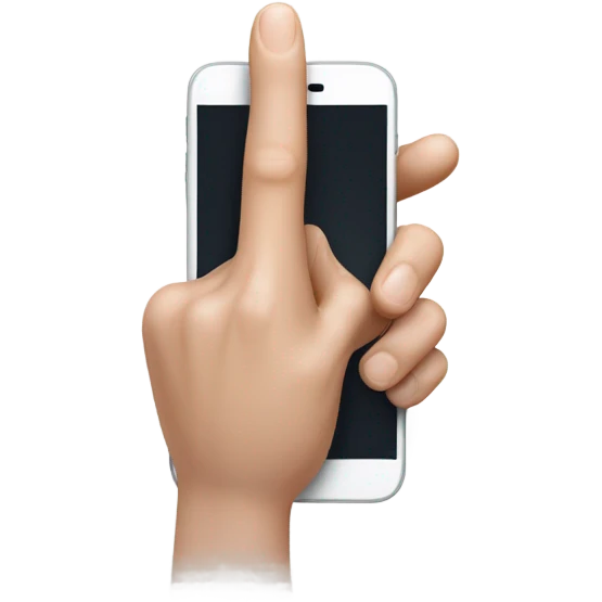 hand with arm holding phone emoji