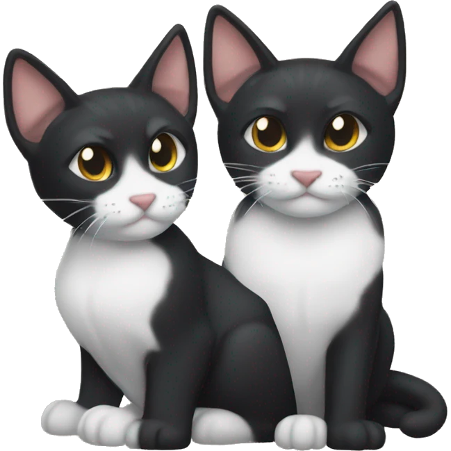 Make me a muscular tuxedo cat emoji