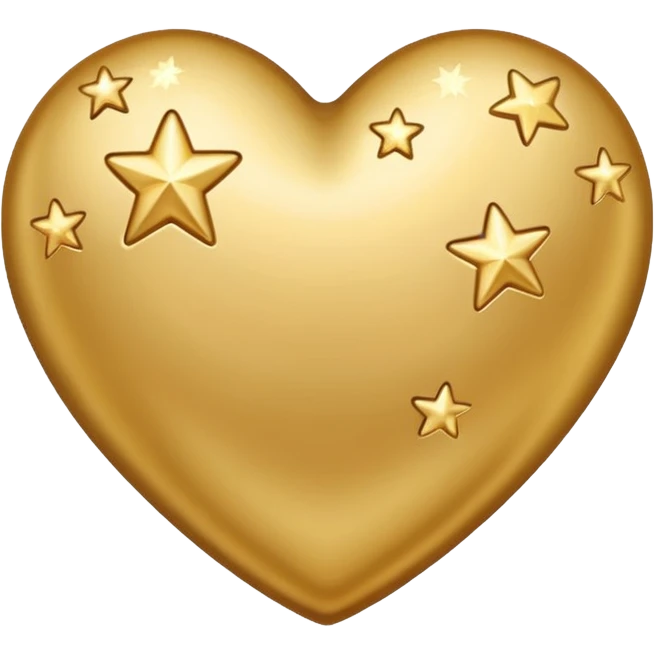 gold heart with tiny twinkling stars emoji