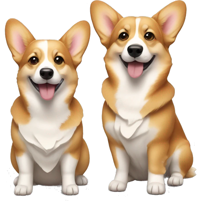 Two corgis couple emoji