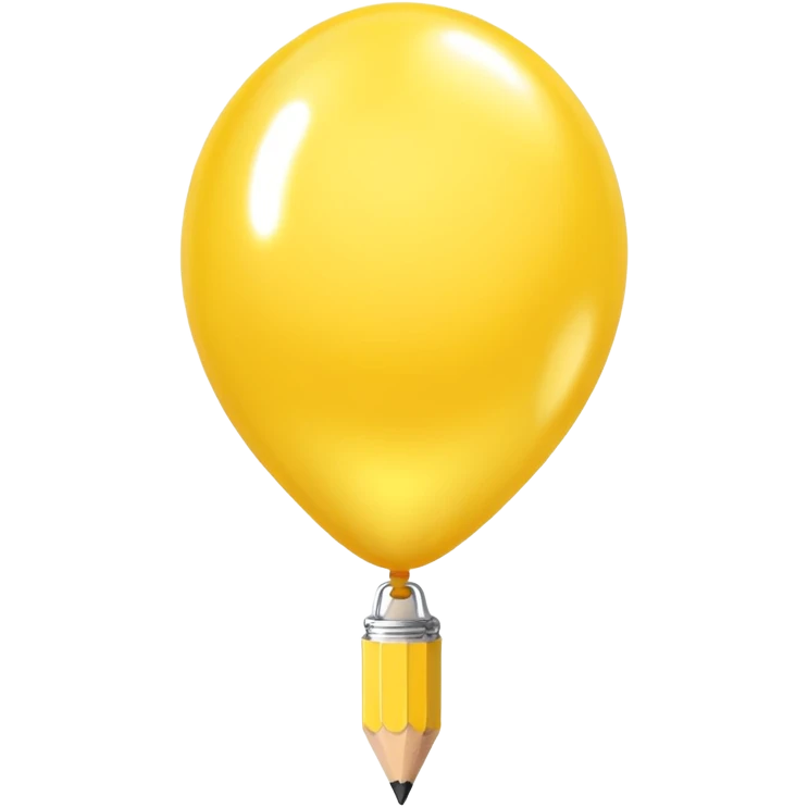 Yellow pencil, balloon style, shiny, inflated look emoji