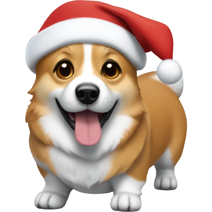 corgi with santa emoji
