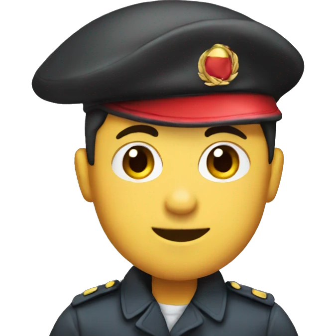 emoji with a red beret saluting emoji
