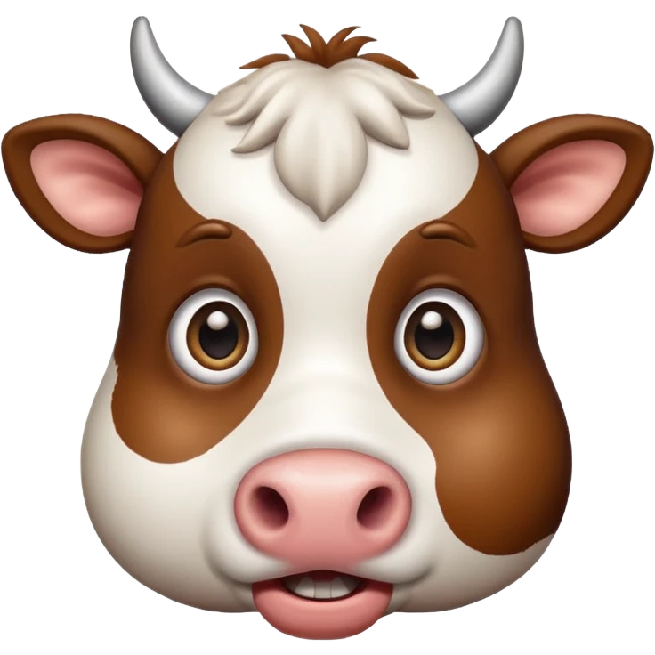 surprised cow, raised eyebrows, shocked expression emoji