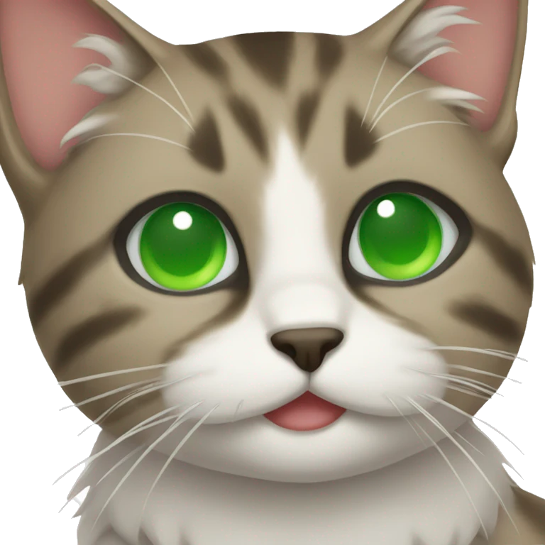 Christmas cat with green eyes  emoji