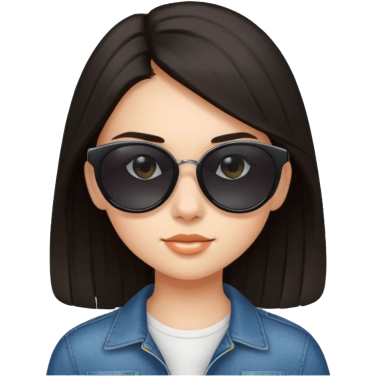 ragazzina di 16 anni mora con occhiali scuri emoji
