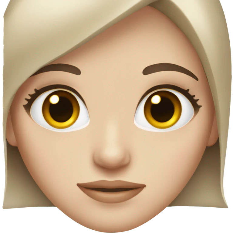 A white girl with hazel eyes and dark brown hair emoji