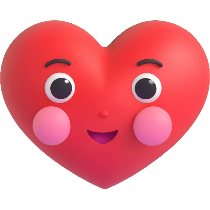 a heart melting with a bashful, smitten face, in love, cartoon style emoji