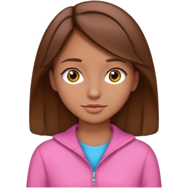 pink wearing girl with brown hair emoji