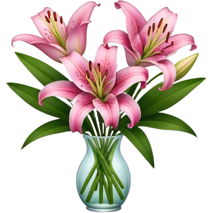 pink lily flower bouquet  emoji