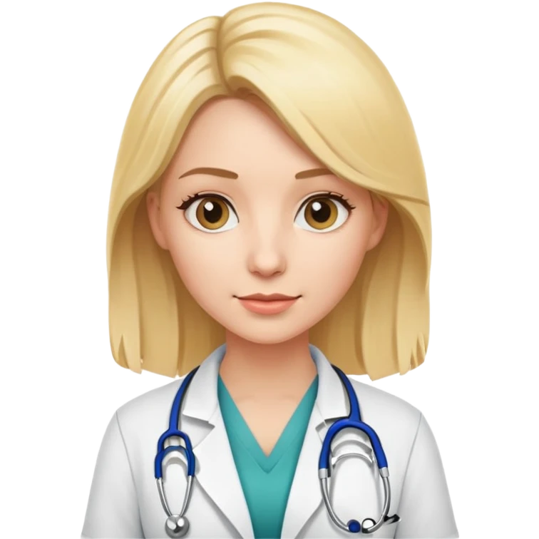 blonde woman doctor with stethoscope emoji