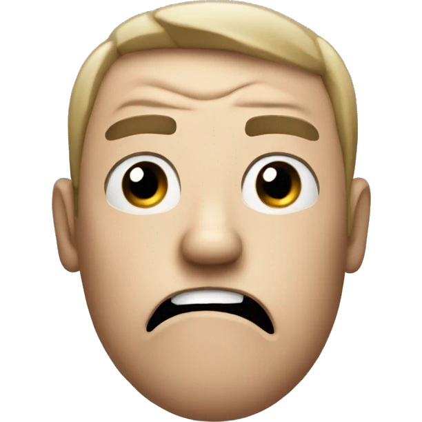Create a regular iPhone emoji with a frustrated face  emoji